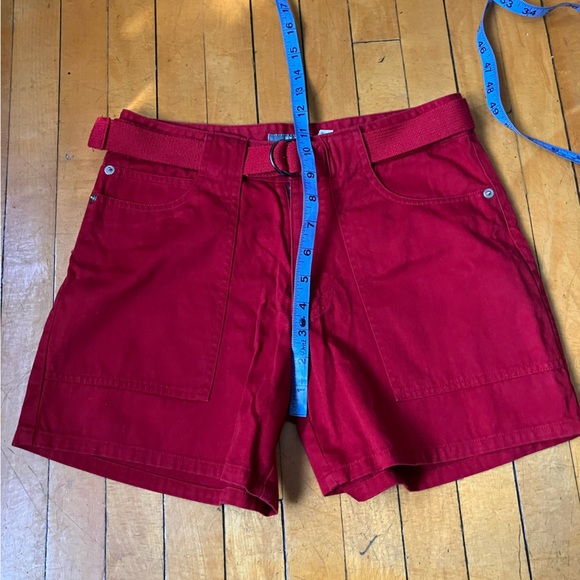Vintage red Jean shorts with belt - Picture 6 of 7